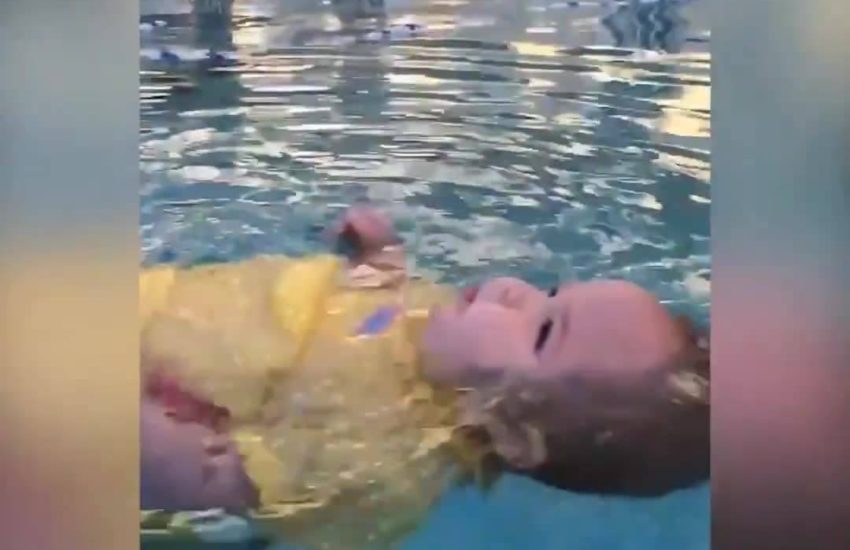 Thanks to her certified Infant Swim Resource (ISR) instructor. After 3 weeks of lessons, she is able to rollback and float unassisted if she should reach the water alone. ❤ - via JukinMedia