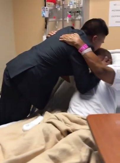 Lad Visits Grandad In Hospital Before He Goes To Prom