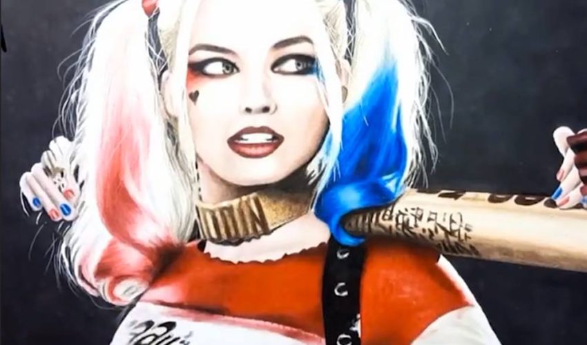 即時表演手繪蝙蝠俠女 哈雷奎因(harley-quinn)