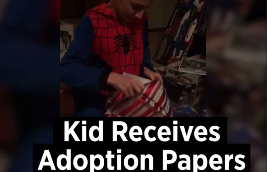 Kid Receives Adoption Papers As Christmas Surprise