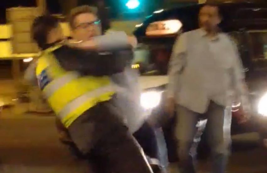 He chokeslammed a police officer and ran off ??