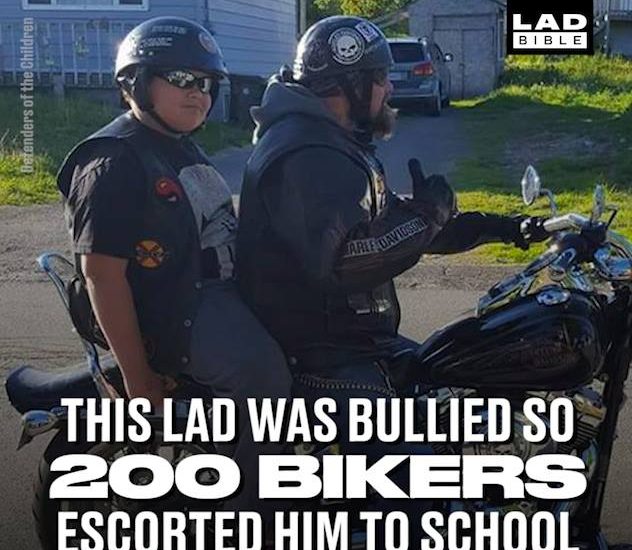 This Lad Was Bullied So 200 Bikers Escorted Him To School