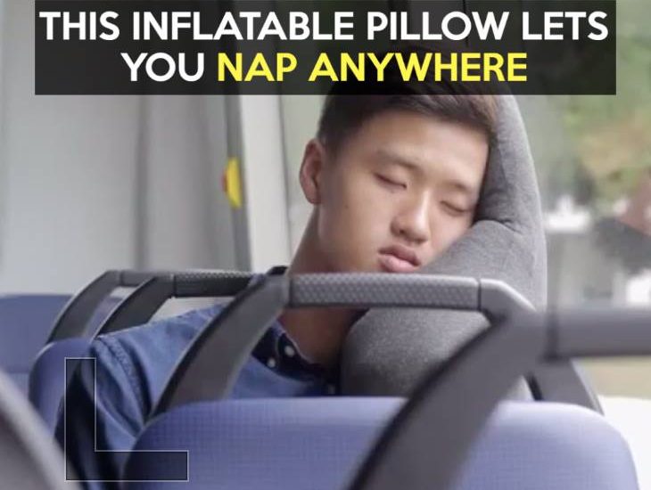 This inflatable pillow lets you nap anywhere