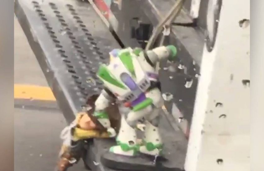 Toy Story scene unfolding in real life