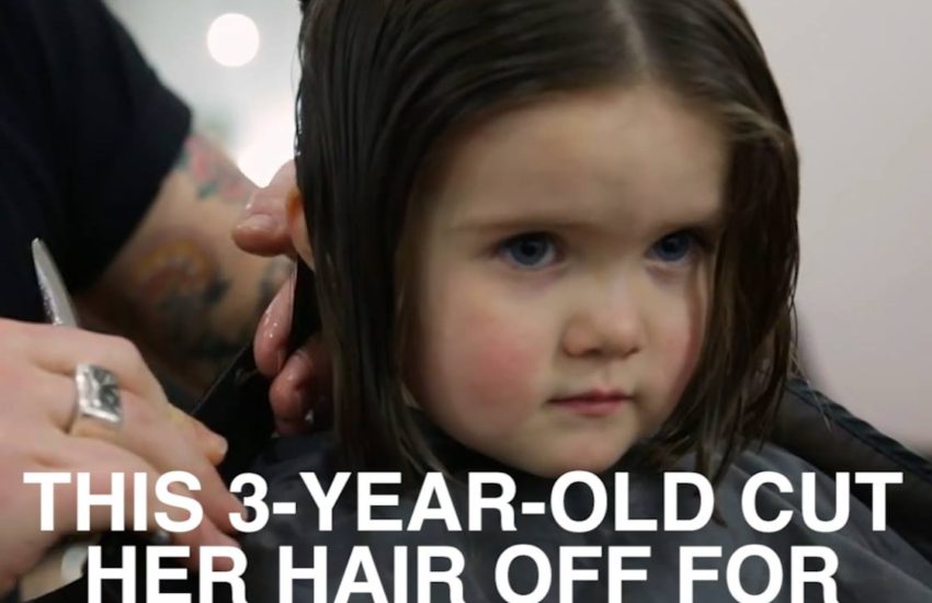 This 3-year-old cut her hair off for cancer sufferers
