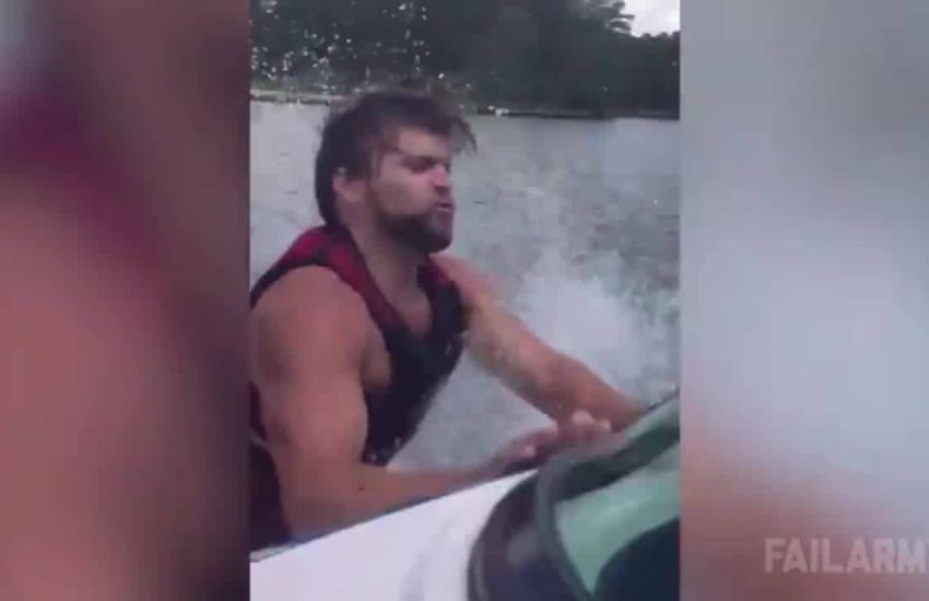 Boat & Wakeskater Collide