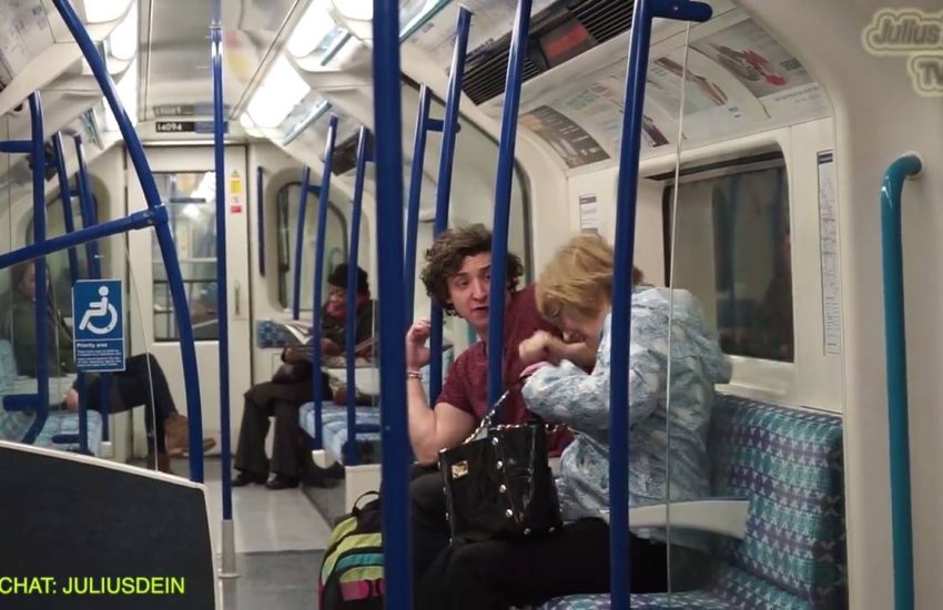 Invisible Spider On The Train Prank