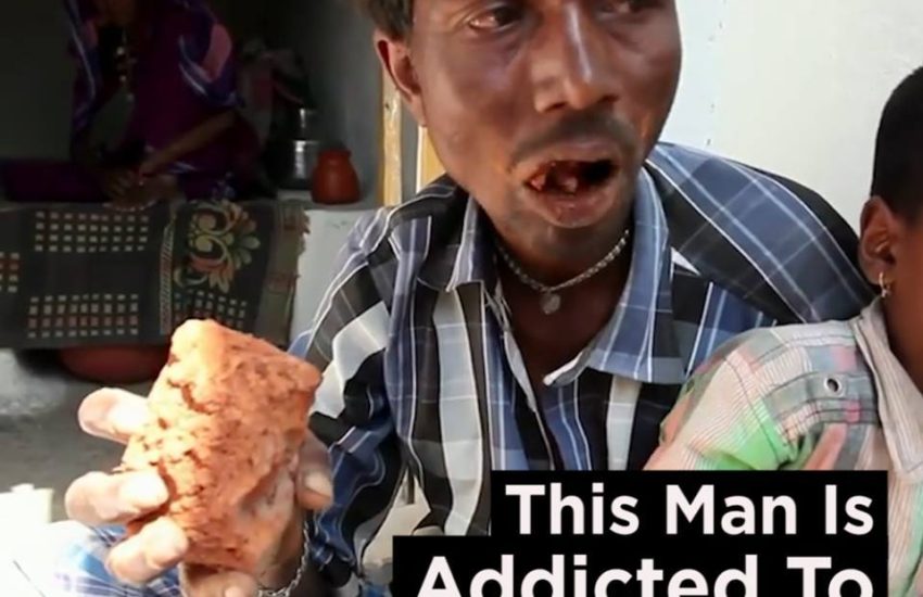 This Man Is Addicted To Eating Bricks