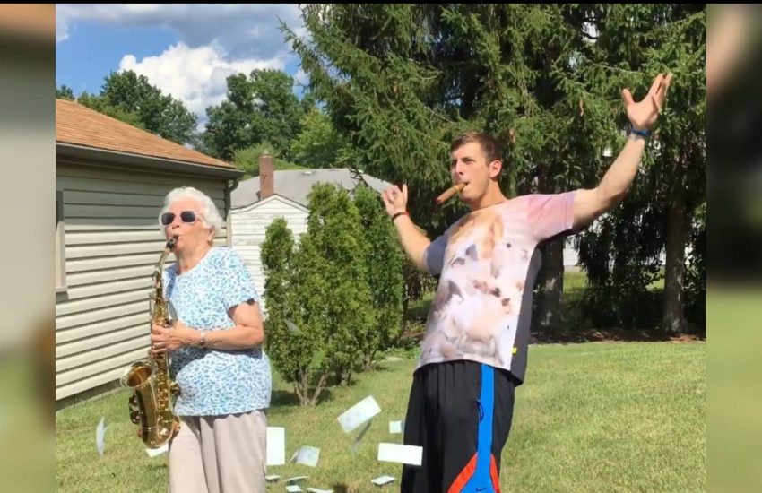 GRANDMA CELEBRATES PAYDAY