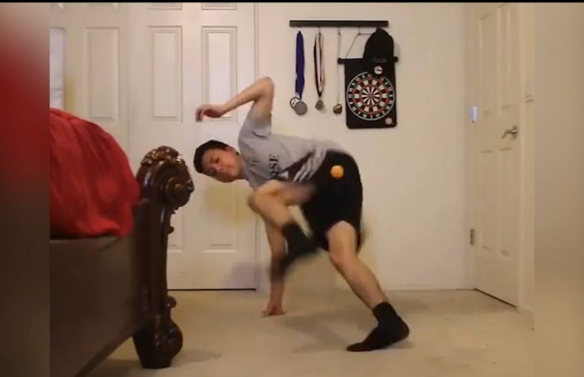 Imagine playing beer pong with this guy