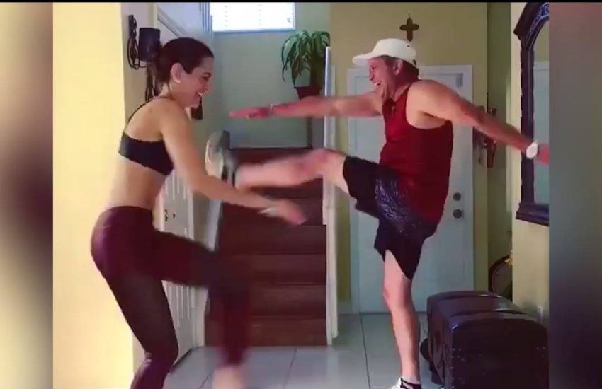 Awesome Father and Daughter work out