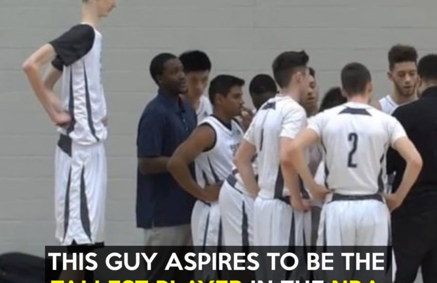 This guy aspires to be the tallest player in the NBA