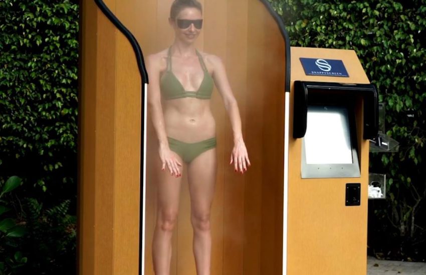 This booth will perfectly spray you with sunscreen