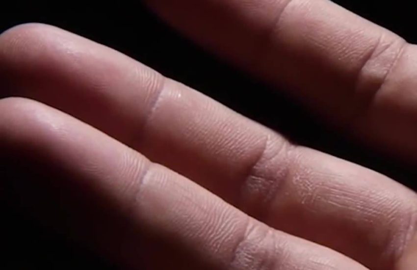 Fascinating Close-up Of A Finger Sweating