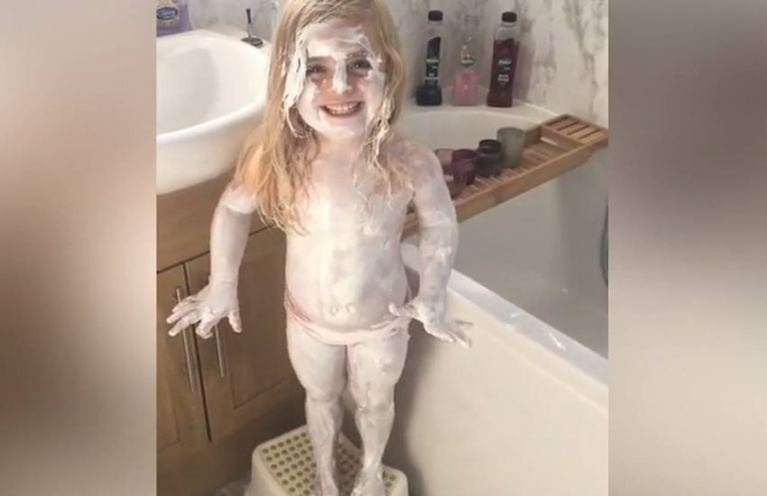 Girl Covers Herself With Sudocrem