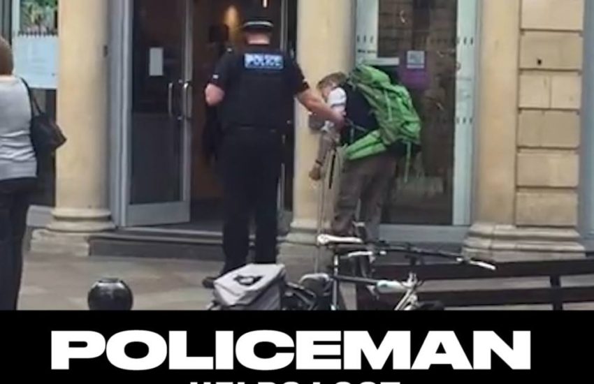 Policeman Helps Lost Blind Man