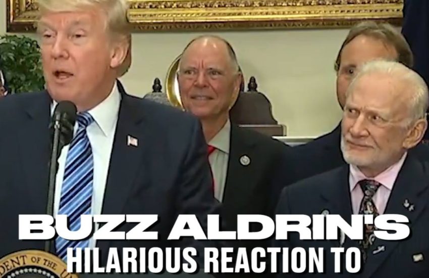 Buzz Aldrin's Hilarious Reaction To Donald Trump Talking About...