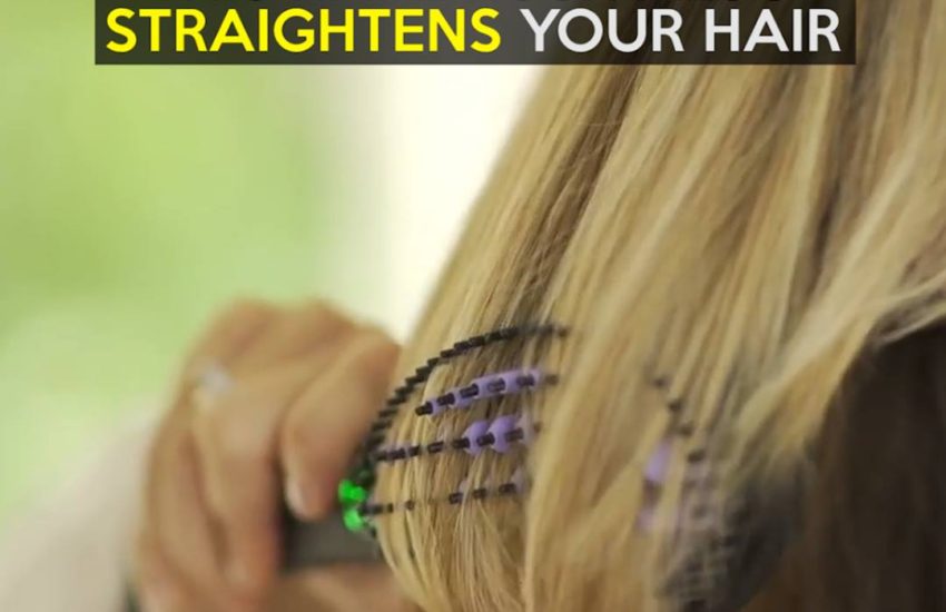 This hairbrush also straightens your hair