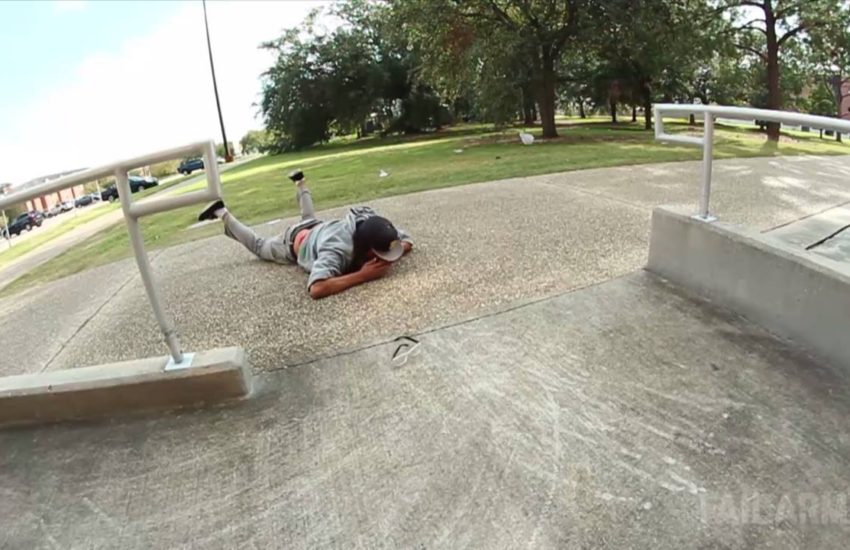Skateboarder Flips onto Face