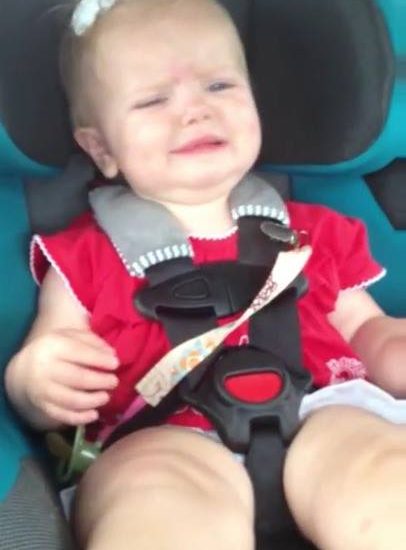 This fussy little girl was crying inconsolably in the backseat with seemingly no solution to her problems. However, when Katy Perry's "Dark Horse" comes on, the little one goes nuts and dances along to it. :D - via JukinMedia