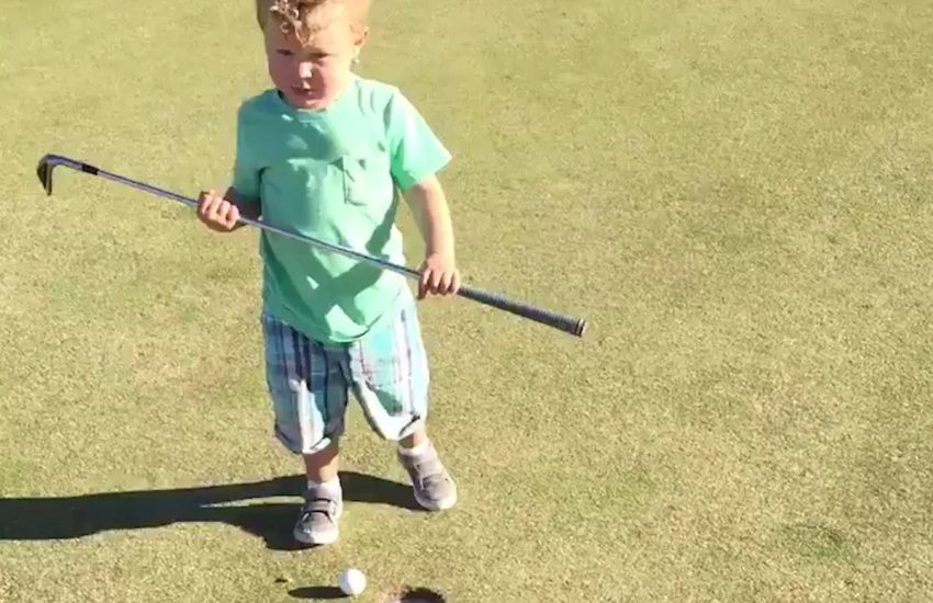 Kid 'cheats' to get his way because golf is just way too hard ? #onedip