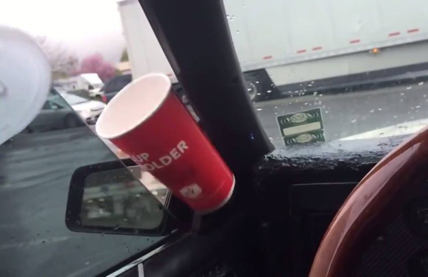The Bass From Car Speakers Keeps A Cup Airborne