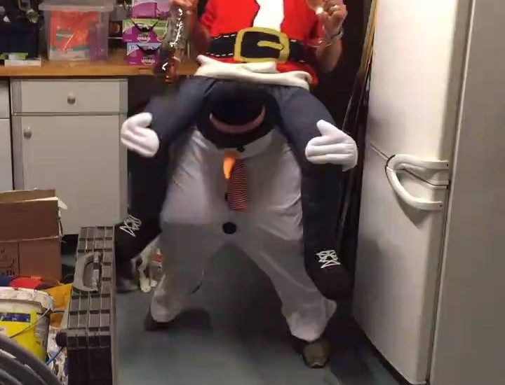 When your snowman has had a bit too much to drink.