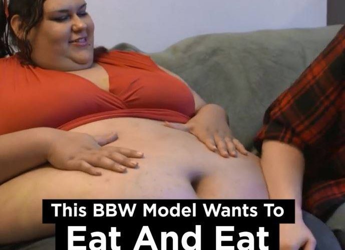 BBW模型誰想要吃，直到她不能離開她的床