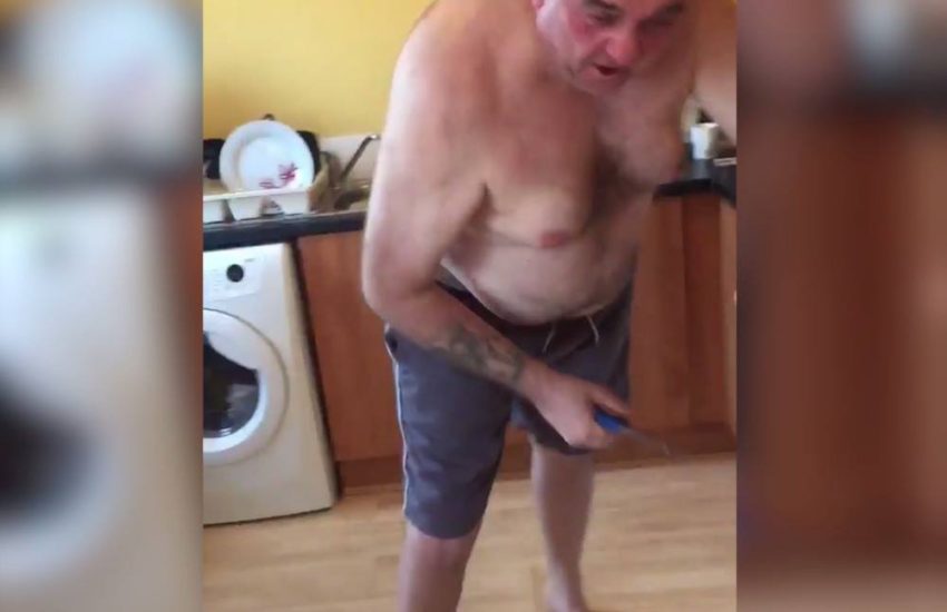 Lad Pegs His Dad's Nipple