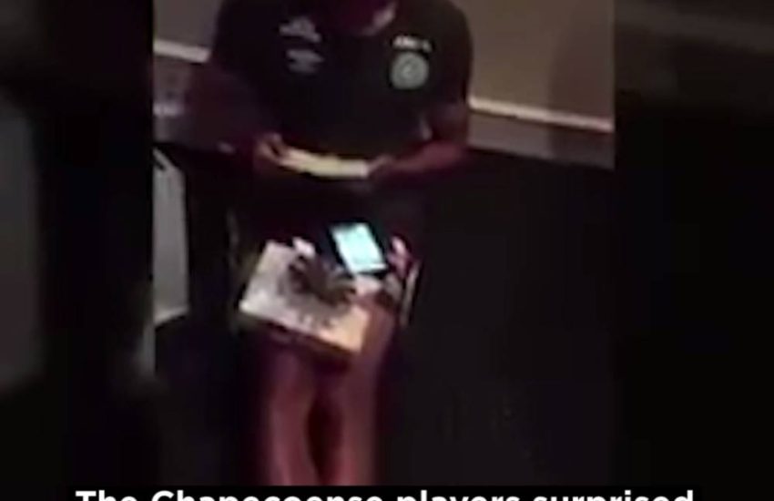 Chapecoense players surprise teammate