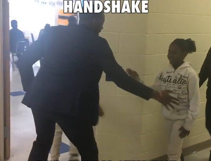Teacher Has Personalised Handshake For Every Student