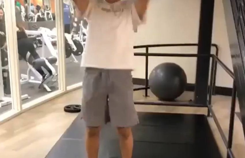 Lad Tries To Backflip With Weights
