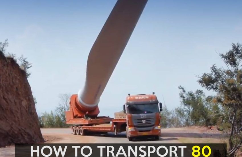 How to transport 80 ton wind turbine blades