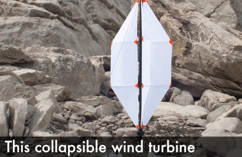 Collapsible wind turbine