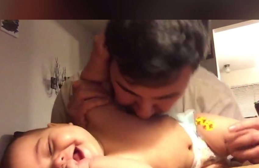 When Dad gets left alone with the baby...