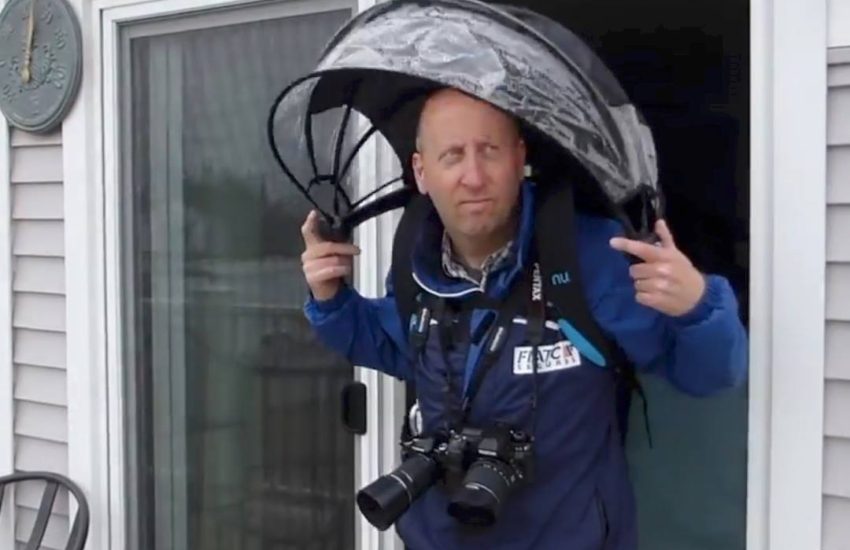 Nubrella - hands free protection from rain
