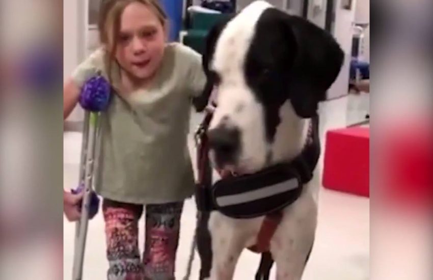 This girl has a medical condition that makes walking difficult...