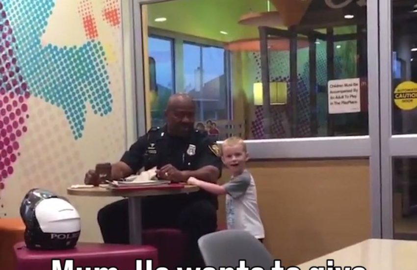 Little Lad Gave Police Officer a Hug