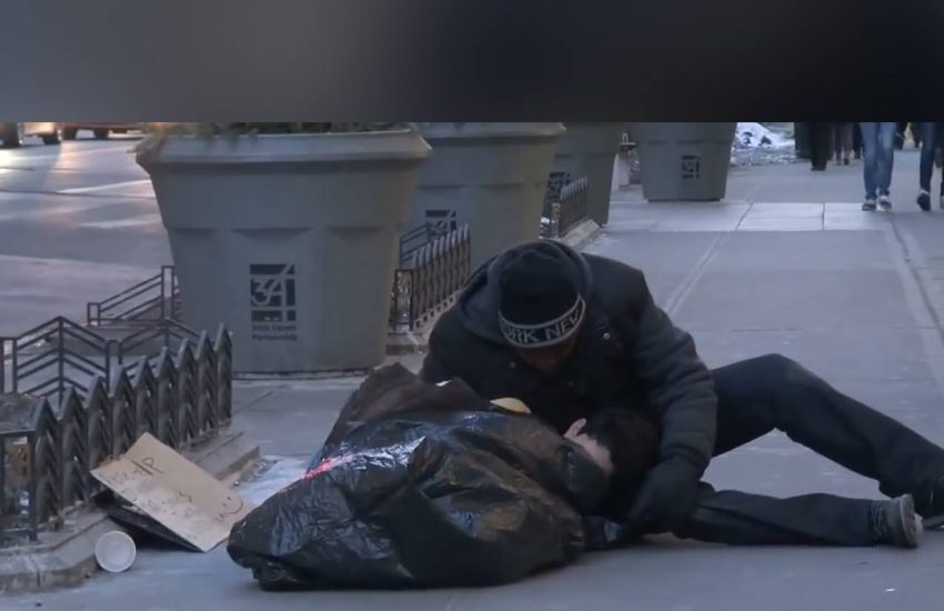 Freezing homeless child social experiment